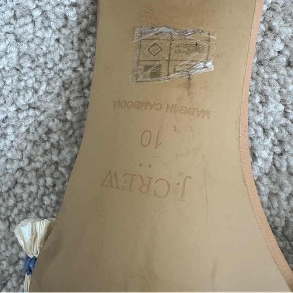 Heeled Sandals slip on woven multicolor raffia fringe size 10 - Picture 8 of 8